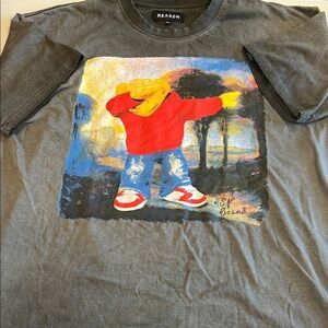 Reason - urban, streetwear, oversized, tshirt, Dabbing Bear, dark gray